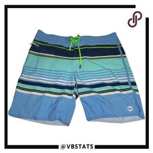 Vineyard Vines Men's Size 40W Blue/Navy/Teal Striped Hybrid Shorts